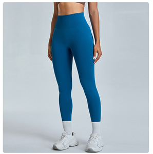 High Waist Seamless <b>Knitted</b> <b>Leggings</b> Women Solid Green Sporty Full Length Push Up Breathable Stretch Yoga Pants - Product Image 2
