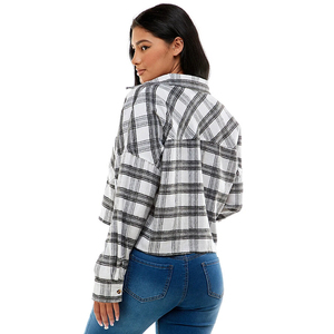 Wholesale women Plaid Shirt Short Sleeve Casual <b>Check</b> Shirt Lightweight Cotton OEM Supplier Factory - Product Image 4