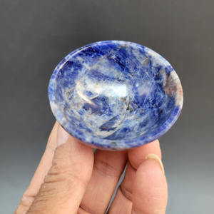 ชามคริสตัลสีฟ้าทำด้วยมือขนาดเล็กอัญมณีธรรมชาติของตกแต่งบ้านของขวัญแห่งความรักที่ดีที่สุดสำหรับการทำสมาธิการรักษาเรกิแกะสลัก - Product Image 1