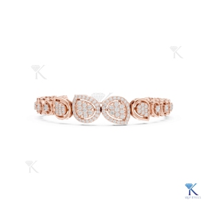 Luxury 14K <b>Solid</b> <b>Gold</b> Unisex Tennis Bracelet Brilliant Cut Lab Grown Diamond Centerpiece Halo Side Diamonds Party Gift - Product Image 1