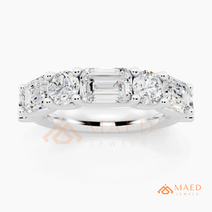 925 Sterling <b>Silver</b> Oval Moissanite <b>Ring</b> Lab Grown Diamond Look <b>Eternity</b> Wedding Band USA - Product Image 6