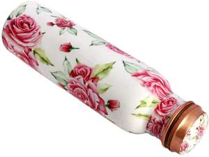 Pure <b>Copper</b> Water <b>Bottle</b> with Printed Engraved Antique Design No Joint Leakproof for <b>Drinking</b> Water Ayurvedic - Product Image 4