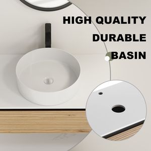 36-Inch Wall Mounted <b>Bathroom</b> <b>Vanity</b> with White Art Ceramic Sink and 1 Soft Close Drawer KD Packing - Product Image 6