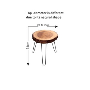 Table d'appoint avec pieds en bois d'acacia |   Support de plantes minimaliste |   Écologique et durable |   Aqudus Saleem AS-MIN4 |   Vente en gros en Inde - Product Image 2