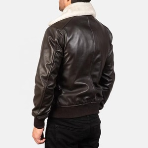 Hot Sale Men's <b>Winter</b> <b>Leather</b> <b>Jacket</b> with Stand Collar Comfortable Breathable Windproof Custom Size Available - Product Image 3