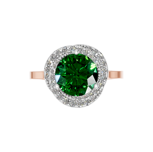 Vente en gros personnalisé OEM ODM 14K & 18K or émeraude Halo Solitaire Bague Fine Jewelry pour les fêtes de mariage certifié par IGI - Product Image 3