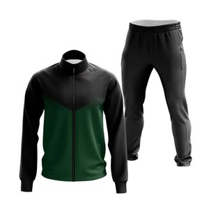 เสื้อแจ็คเก็ตซิปแบบสวมใส่สบายสำหรับผู้ใหญ่ พร้อมกางเกงวอร์มผ้าโพลีเอสเตอร์/ไนลอน  ออกแบบโลโก้ได้ตามต้องการ น้ำหนักเบา ทรงหลวม เหมาะสำหรับเล่นกีฬา - Product Image 2