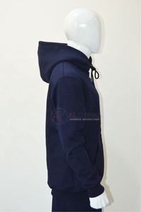 Mens <b>Navy</b> Blue Casual Hoodie 350gsm COTTON FLEECE Full Zip Regular Fit Front Pocket Custom Logo Sweatshirt Breathable Winter - Product Image 2