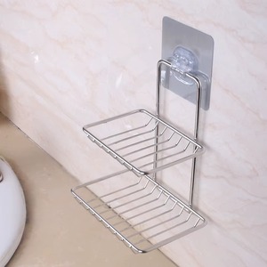 Porte-savon contemporain en acier inoxydable, élégant support de savon en métal pour salle de bain avec dossier surélevé - Product Image 4