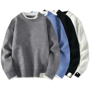 AL SWANS INTERNATIONAL Men's Solid Color Knitted Anti-Pilling Pullover Sweater Full Sleeve Crew Neck Autumn Wear Cotton Material - Product Image 4
