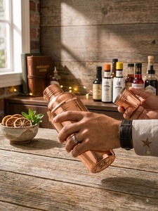 Bouteille d'eau portable classique Daystar Trade Copper 99% écologique sans BPA avec couvercles - Product Image 3