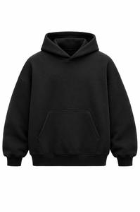 Sweat-shirt à capuche en molleton épais pour homme, coupe ample, manches classiques, couleur unie, design décontracté avec poche, vêtement d'hiver, écologique - Product Image 2