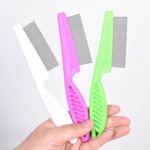 Juego de peines de plástico de dientes finos para el cuidado y peinado del cabello con mango de agarre cómodo en colores rosa, verde y blanco - Product Image 3