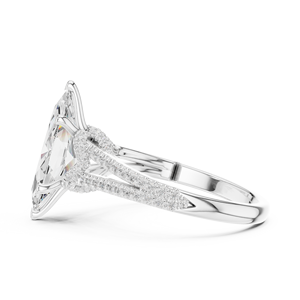 แหวนแบบแยกส่วน ทองคำแท้ 14K เพชรเพาะเลี้ยง 2.5 กะรัต ทรงมาร์คีส์ และทรงกลมเจียระไนแบบบริลเลียนท์ คอลเลคชั่นเครื่องประดับเพชร - Product Image 5
