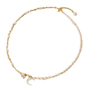 Collar de Perlas de Agua Dulce Natural con Cadena de Suéter de Alta Gama de Moda Irregular Estilo Chica Francesa, Collar de Perlas para Clavícula - Product Image 5