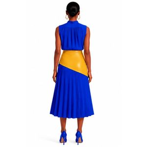 Women Fashion Pleated Midi <b>Skirt</b> High Waist Flared Design Elegant Casual Party <b>Office</b> Bottom Custom Wholesale Women Clothing - Product Image 2