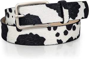 Cinturones de Cuero con Pelo de Vaca Genuino para Moda, Proveedor Mayorista, Cinturones Unisex Vintage de Cuero Genuino con Pelo de Vaca - Product Image 6