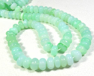 Venta al por mayor de cuentas de crisoprasa natural de 9 mm, impresionantes, lisas, teñidas, de primera calidad, en forma de rondel, en hilo de 16 pulgadas, piedras preciosas a la venta. - Product Image 3