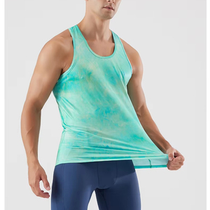 เสื้อกล้ามคอมเพรสชั่นผู้ชายแบบสั่งทำ โพลีเอสเตอร์ แห้งเร็ว สำหรับออกกำลังกาย ฟิตเนส แบบไม่มีแขน พิมพ์ลายแบบซับลิเมชั่น รับผลิตแบบ OEM จำนวนมาก - Product Image 4