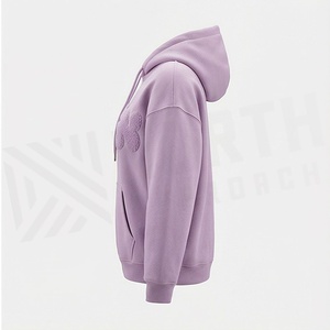 Sweat-shirt à capuche surdimensionné pour femme, imprimé floqué, logo en lettres, pull en coton tricoté avec poches, vêtements d'automne - Product Image 3