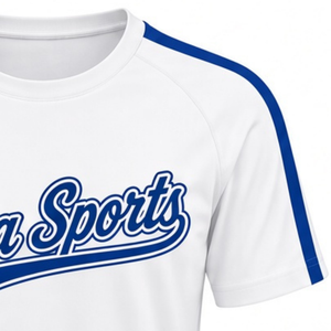 White Blue Cheer Jersey Short Sleeve Team Sports Shirt Athletic Performance Uniform Top Training Practice Competition Apparel - Product Image 6