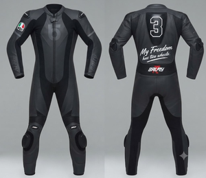 Traje de Carreras Personalizado para Hombre en Cuero Vacuno/Canguro, Mono de Una Pieza con Armadura de Nivel 2 CE, Hecho a Medida, Protección OEM - Product Image 1