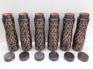 Bouteille en cuivre antique fabriquée à la main Design ayurvédique de qualité supérieure pour la salle de sport et le camping. - Product Image 5