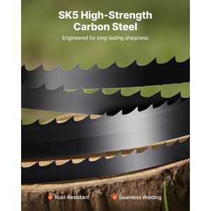 Lama per Sega a Nastro in Acciaio al Carbonio SK5 ad Alta Resistenza da 60 Pollici, 6 TPI, 15 HRC, Denti Affilati Temprati, 0,25 Pollici - Product Image 2