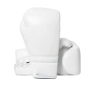 Ensemble de boxe personnalisé avec impression de logo de marque, ensemble de boxe en cuir véritable blanc, ensemble d'entraînement professionnel de kickboxing CP-BHG-04 - Product Image 2