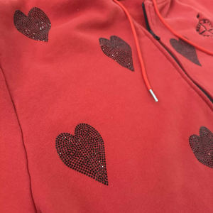 Hoodie Homme Personnalisé en Coton Épais, Coupe Courte, Style Vintage Délavé à l'Acide, avec Strass et Paillettes, Grande Taille - Product Image 4