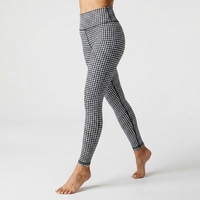 Leggings taille haute brossés avec logo personnalisé, longueur intégrale, extensibles, tricotés, pour femme, sportifs, toutes saisons