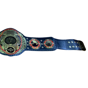 Ceinture de championnat de lutte mondiale plaquée argent avec design rouge et noir, sangle bleue, ceintures de titre de collection haut de gamme - Product Image 4