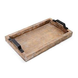 ถาดเสิร์ฟไม้สไตล์คันทรีแบบฟาร์มเฮาส์ พร้อมหูจับโลหะ เป็นมิตรกับสิ่งแวดล้อม ใช้ตกแต่งได้อเนกประสงค์ ล้างในเครื่องล้างจานได้ เหมาะสำหรับงานจัดเลี้ยง - Product Image 3