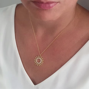 Colgante Sunshine con forma de sol, collar de diamantes VVS, colgante de moissanita, colgante de plata 925, pasa la prueba del diamante, colgante para mujer - Product Image 4