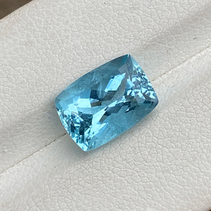 Aigue-marine naturelle certifiée 3,66 carats, taille coussin longue, pierre précieuse en vrac de haute qualité, belle couleur et lustre - Product Image 1
