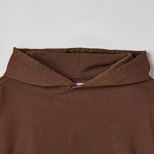 Sweat à capuche thermique personnalisé en molleton 100 % coton et polyester pour homme, style épaules tombantes, couleur unie - Product Image 6