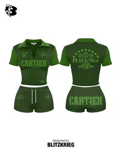 Conjunto a juego Pink Black Playa Club |   Polo Corto y Pantalones Cortos |   Ropa de Playa para Mujer, Estilo Urbano, Marca Privada OEM - Product Image 4