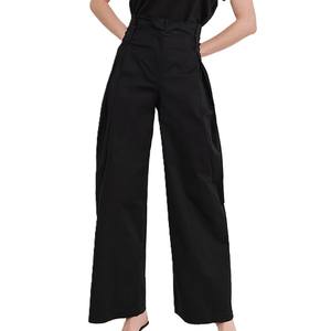 Women's Flare <b>Pant</b> With Pockets Wide Leg Cargo <b>Pants</b> High Waist Vintage Straight Denim Women Jean Trousers For Ladies - Product Image 1