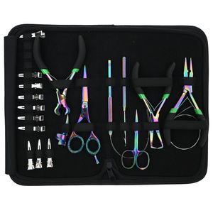 Kit d'accessoires pour extensions capillaires de salon : Perles, Pince à friser, Pince de dépose, Coupe-ligatures, Crochet à boucles, Enfileur, Pinces de sectionnement, Ciseaux - Product Image 5