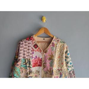 Chaqueta Acolchada de Algodón con Estampado Floral para Mujer, Estilo Vintage, Patchwork, Cárdigan de Invierno, Prenda Exterior Étnica Informal, Regalo para Ella - Product Image 4