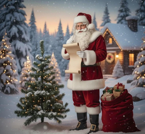 Costume de Père Noël en velours rouge avec barbe en fourrure blanche, chapeau et sac cadeau – Accessoire de fête pour homme adulte, confortable, couleur personnalisable - Product Image 4