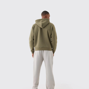 Sweat-shirts thermiques à capuche zippés pour hommes en coton et polyester, personnalisables, avec col en polaire, motif uni, en solde - Product Image 3