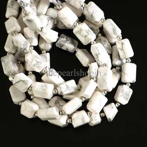 Cuentas facetadas de howlita natural, cuentas de howlita blancas de 7x9-8x11 mm, cuentas sueltas de howlita para la fabricación de joyas - Product Image 6