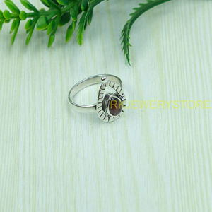 Bague en argent sterling 925 avec grenat naturel en forme de goutte, faite à la main, pour femme |   Fournisseur de bijoux personnalisés avec pierres de naissance pour femmes - Product Image 2