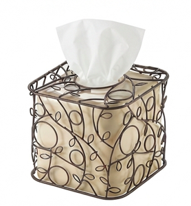 Porta pañuelos de metal con diseño floral, independiente, perfecto para uso doméstico, hotelero y en restaurantes. - Product Image 1