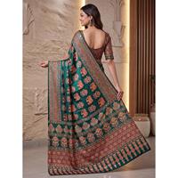 Blouse de sari tendance avec imprimé numérique Ajrak, broderie miroir véritable, tenue ethnique pour mariage et soirée, mode indienne de créateur pour femmes