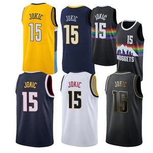 Maillot de basket-ball Denver Nuggets Jokic 15 pour hommes, sans manches, en maille sublimée, respirant, vêtements de sport pour adultes, coupe régulière - Product Image 3
