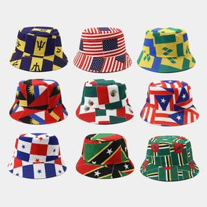 Fisherman Bucket Sun Protection <b>Hat</b> with National Flag Print Denim Camouflage Embroidery Eoin Winston Sports Outdoor Sports <b>Hat</b> - Product Image 1