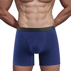 Boxers pour hommes en charbon de bois foncé, en mélange de coton premium, tissu extensible flexible, contrôle de l'humidité, taille mi-haute, sous-vêtements décontractés - Product Image 3