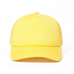 Casquette de camionneur jaune unie avec dos en maille, réglable, légère, pour l'été et les activités de plein air, casquette de baseball personnalisable avec logo - Product Image 2
